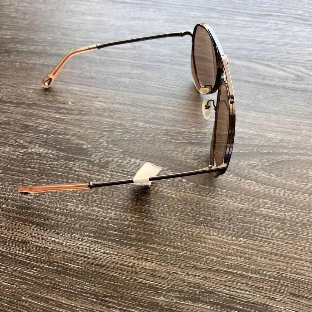 Chloe Romie 61mm Aviator Sunglasses Dark Nickel/Nickel‎ NEW WITH TAGS!